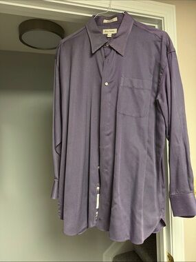 John W. Nordstrom Purple Micro-Pattern Long Sleeve Dress Shirt